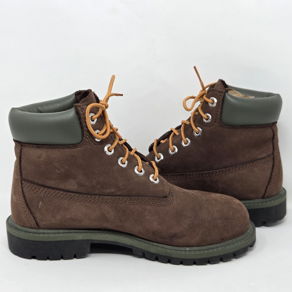 Timberland Kids 6-Inch Premium Waterproof Lace Up Boots Youth Size 3 Brown